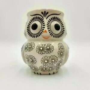 Yokohama Studio 14 Oz. 3-D Owl Cup Has Flowers‎ With Raised Centers Hand Painted